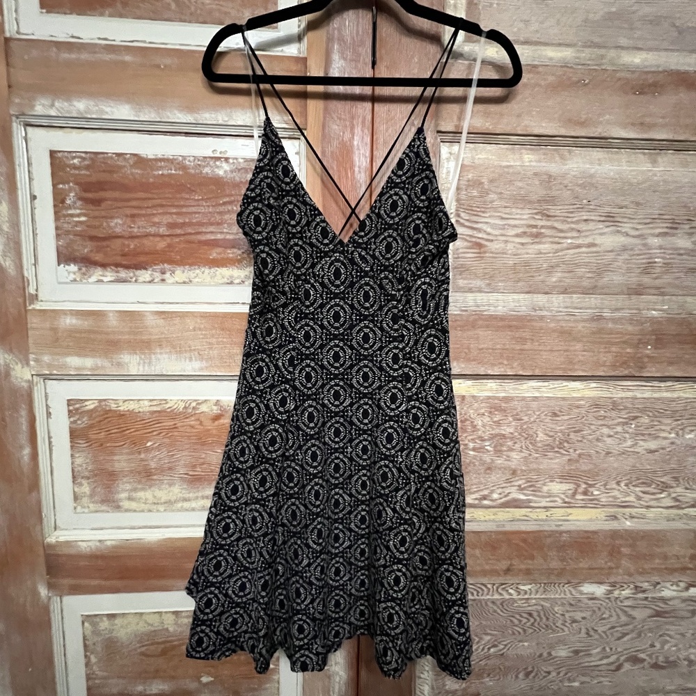 LUSH grey and black mini strappy dress